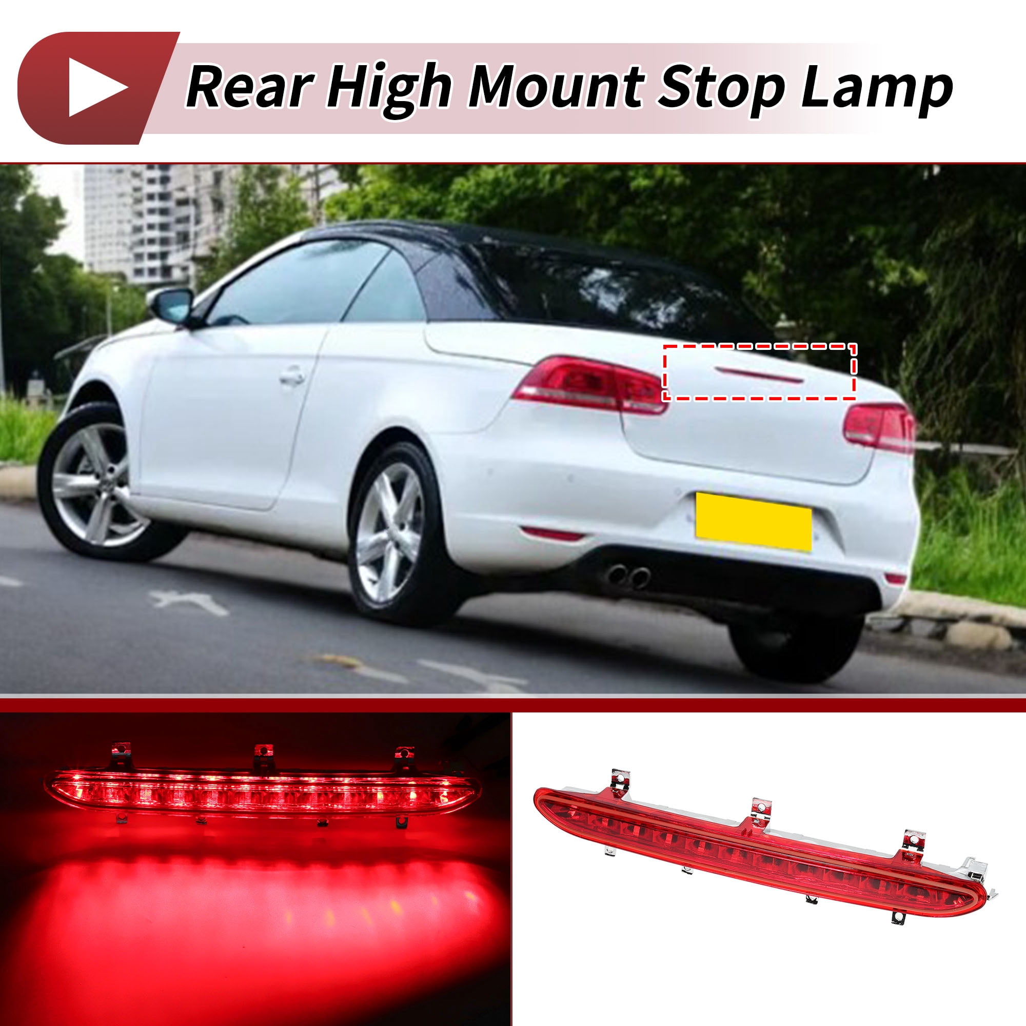 Unique Bargains LED Third Brake Light for VW EOS 2006-2016 Red