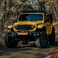 thumbnail image 2 of Front Mesh Grille Grid Grill for 2018-2024 Jeep Wrangler Rubicon Sahara Sport JL/JT Without Camera Hole Black Plastic, 2 of 10