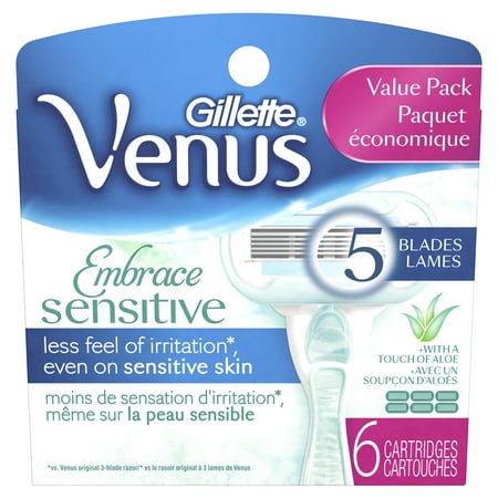 - Gillette Venus Embrace Sensitive Women's Razor Blades - 6 Refills