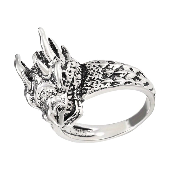 FENOHREFE Vintage Punk Dragon Rings For Men Nordic Styles Stainless Steel Jewelry For Parties Or Halloween Gifts