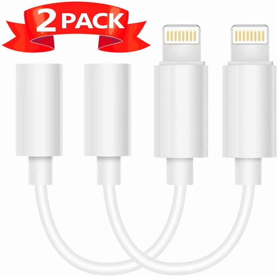 【3Pack】 3.5mm Headphone Adapter Earbuds Earphones Adapter 3Pack,Dongle for iPhone X/Xs/Xs Max/XR 7/8/8Plus iOS 10/11/12 Plug and Play Female Connector Audio Cable Earbuds Aux Converter White