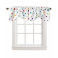 thumbnail image 7 of Tie Up Valance Curtain for Kitchen, Watercolor Colorful Wave Point Rod Pocket Short Curtains Adjustable Tie-Up Shade Valances, Abstract Polka Dots Window Treatment for Bathroom Living Room Bedroom, 7 of 7