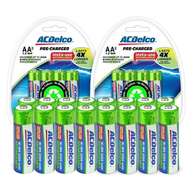 ACDelco Rechargeable AA Batteries NiMH, 16Count