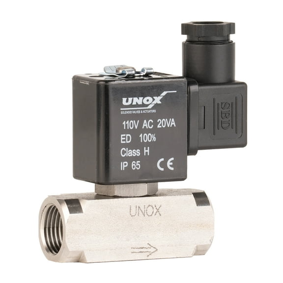 UNOX 1/8" NPT Electric Solenoid Valve 110V AC, Stainless Steel AISI316 Control Valve Normally Closed - 0-16 Bar Multi-Purpose Reliable Control Valve for Water, Air, and Gas - Solenoid Valves