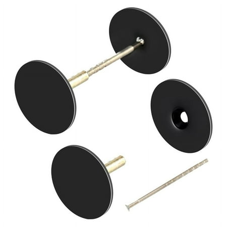 

2 Pack Door Hole Cover Plate Door Knob Handle Hole Filler Plate Metal Connecting Screws Deadbolt Cover Plate (Black)