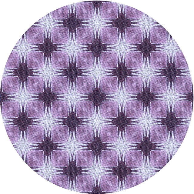 Ahgly Company Tapis Rond Lavable en Machine Intérieur Transitionnel Mauve Violet, 6 Pieds Rond