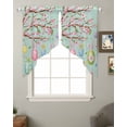 thumbnail image 2 of Easter Eggs Swag Valances for Windows, Spring Watercolor Bunny Flower Green Rod Pocket Sheer Valances for Small Windows, Swag Toppers Light Filtering for Kitchen Living Room 2 Panels 36''x36'', 2 of 6
