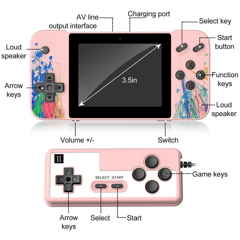 Retro Handheld Game Console with 800 Classical FC Games 3.5Inches Screen Portable Video Game Consoles Handheld Video Games Support for Connecting TV