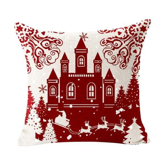 onlyliua ¡ ¡Promoción de Temporada! Fundamental Cojín Navideño, Decoración Navideña para Interiores, Almohada Navideña, Funda de Almohada para Cojín, Cojín de Lino Decorativo para Hogar Concos de Nav