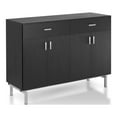 thumbnail image 3 of Furniture of America Coloma Wood 2-Drawer Buffet Server in Black and Chrome, 3 of 10