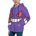 thumbnail image 2 of Gengar Teens Boys Girls Zip Up Hoodies 3d Print Long Sleeve Hooded Sweatshirt Jacket With Pocket Small, 2 of 8