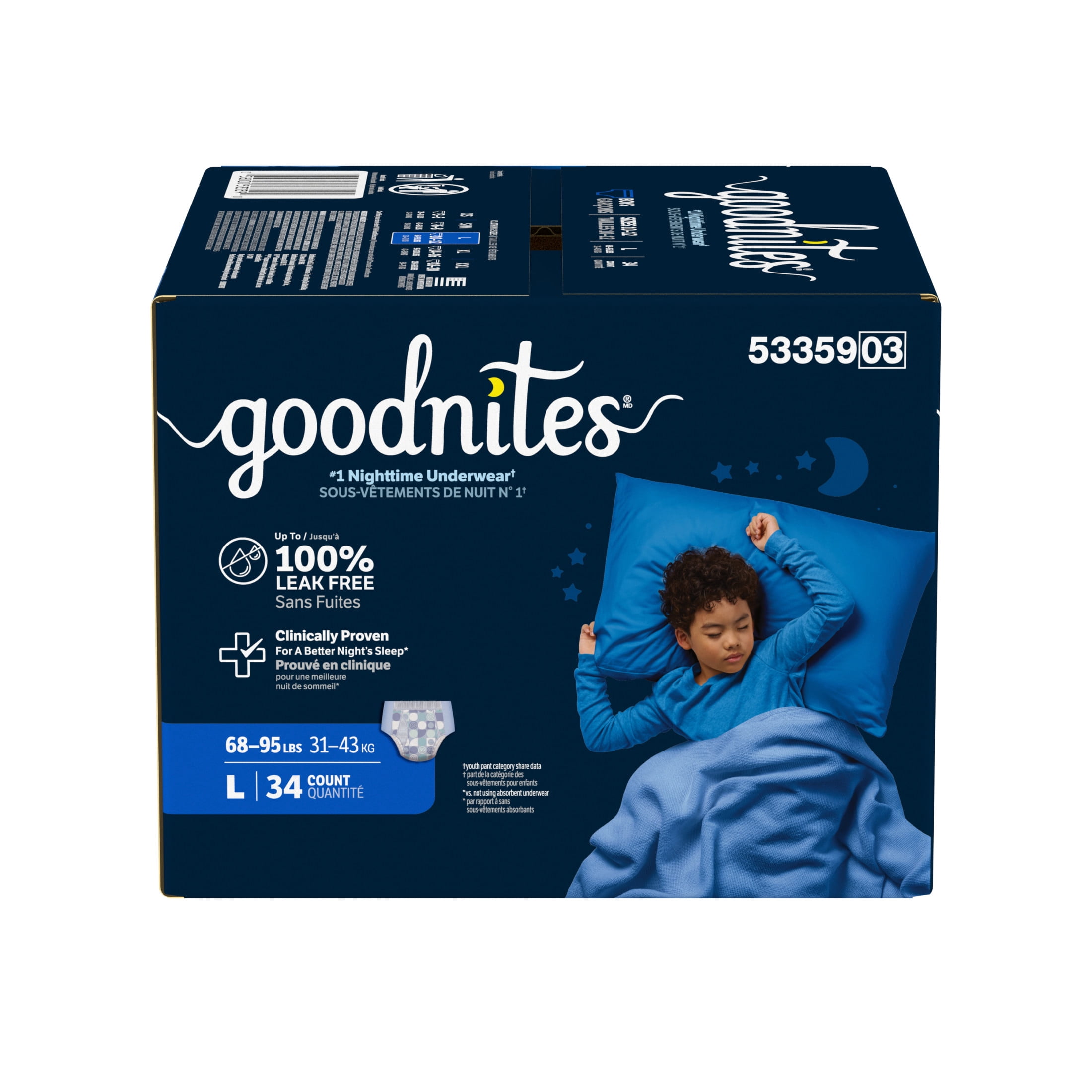Goodnites Boys Nighttime Bedwetting Underwear, L (68-95 lbs), 11
