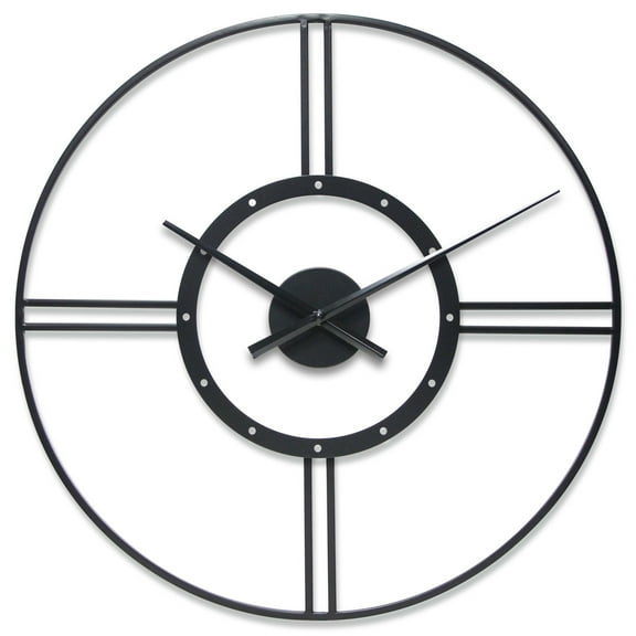 Infinity Instruments Astro Black Round Modern 24-inch Analog Wall Clock