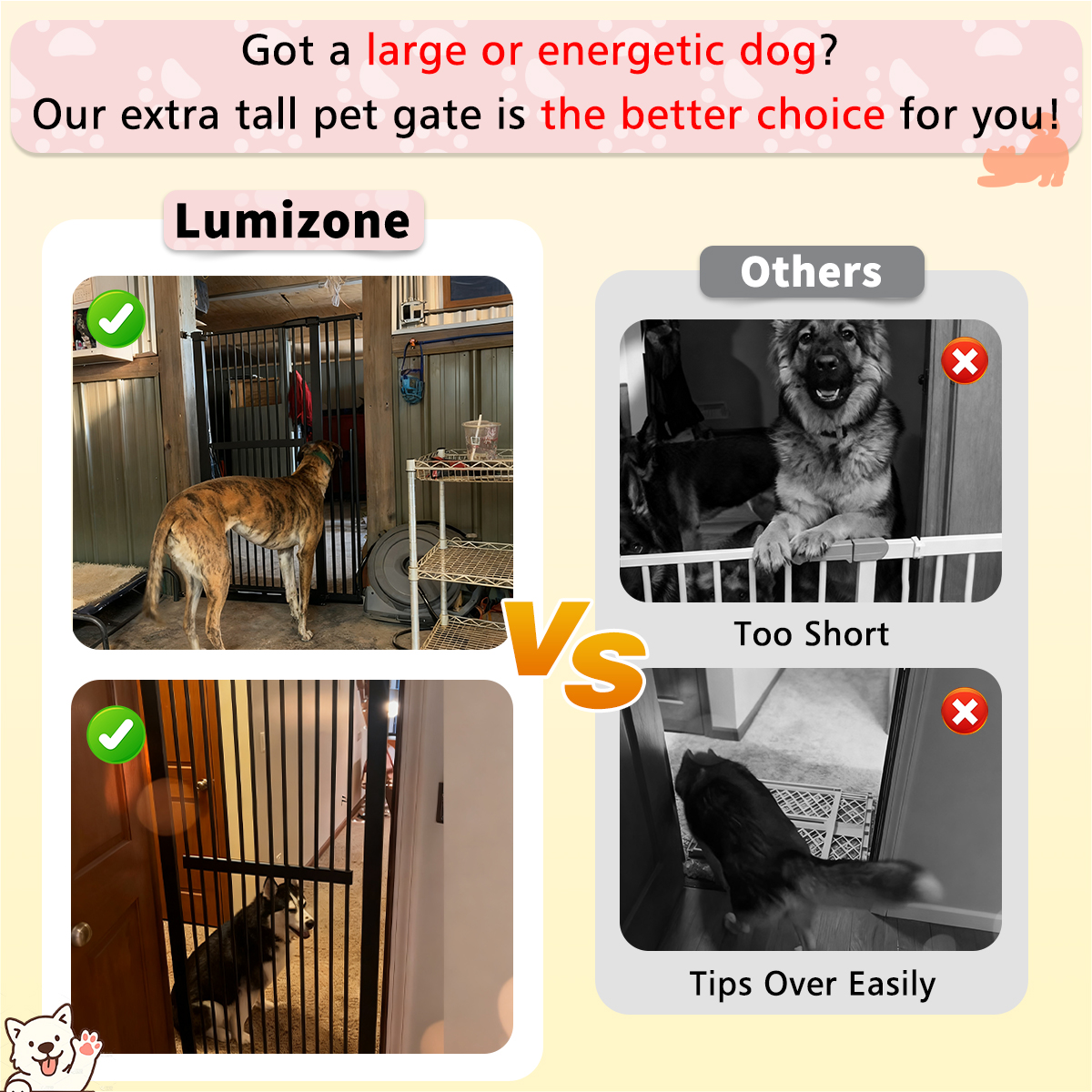 Lumizone Extra Tall Pet Gate, Black photo 5