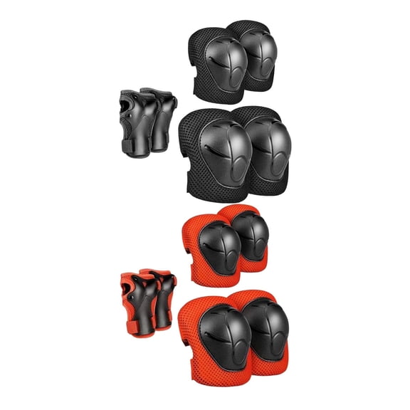 Yunhgft Pads Skateboarding Ski Riding Wrist Elbow Knee Red Black