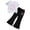 F02-E, variant on HCNTES Kids Girls 2 Piece Outfit Short Sleeve Round Neck Top Loose Fit Pants Casual Little Girl School Clothing Spring Summer 3-7T(F02-A,5-6 Years)