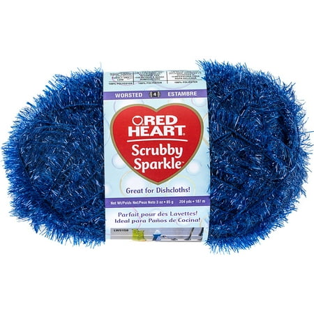 Red Heart Scrubby Sparkle Yarn, Blueberry - Walmart.com