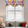 thumbnail image 3 of Tie Up Valances for Windows, Purple Spring Floral Adjustable Valance Curtains Window Treatment for Living Room, Farmhouse Striped Modern Abstract Art Rod Pocket Kitchen Curtains & Drapes 54x18 Inch, 3 of 9