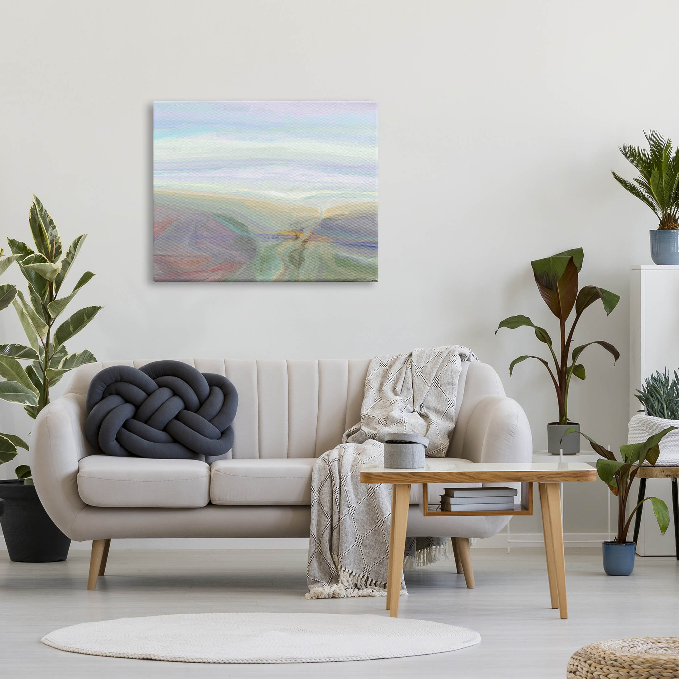 Abstract Pastel Canyon Landscape Abstract Graphic Art Gallery Wrapped Canvas Print Wall Art