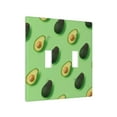 thumbnail image 2 of PAYOHTO Toggle Light Switch Wall Plate Green Avocados Double Switch Cover Standard Size 2-Gang 4.50" x 4.5" Unbreakable Polycarbonate Thermoplastic, 2 of 6