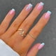 thumbnail image 1 of French Tip Press on Nails Medium Fake Nails Blue Nails for Women with Swirls Design Square Acrylic Nail, 1 of 4