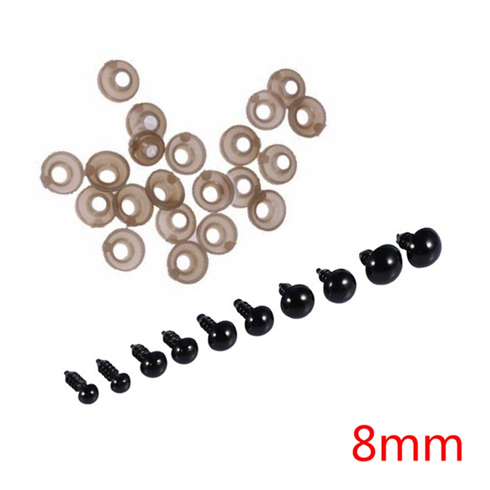 100pcs 8mm DIY Plastic Safety Eyes and 100pcs Washers Dolls Toys