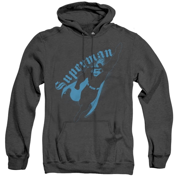 Superman Darkness Adult Heather Hoodie Sweatshirt Black