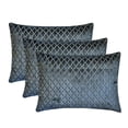 thumbnail image 4 of The HomeCentric Decorative Pillow Covers Navy Blue Pack of 2, 12"x22" (30x55 cm) Lumbar Pillow Cover, Velvet Lattice, Textured, Velvet, Geometric Oblong Cushion Covers, Geometric Modern - Marvel Navy, 4 of 5