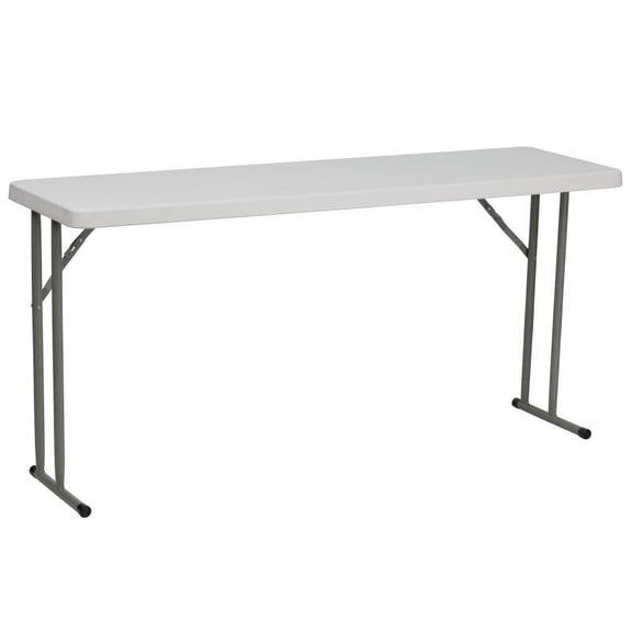 18'' x 60'' Granite White Plastic Folding Table - Seminar Training Table
