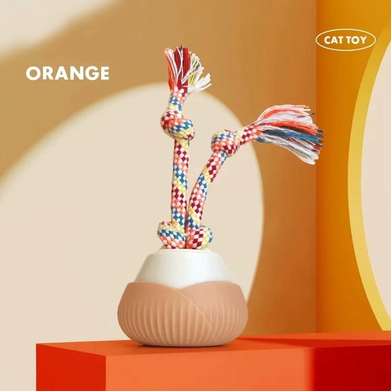 2026 New Interactive Dog Toys with Rotating Cotton Rope,Automatic Moving Interactive Cat Toy,3 Speed Modes, USB Rechargeable Smart Motion Rolling Ball with Tail Rope,Indoor for Kittens & Small Dogs