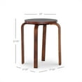 thumbnail image 2 of Linon Tenley Tabourets Ronds en Bois Courbé 18 Pouces Ensemble de Quatre en Brun Wenge, 2 of 10