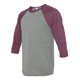 thumbnail image 1 of Raglán de béisbol de manga de tres cuartos unisex - maroon / gris - medio bella Camiseta de manga corta, 1 of 1