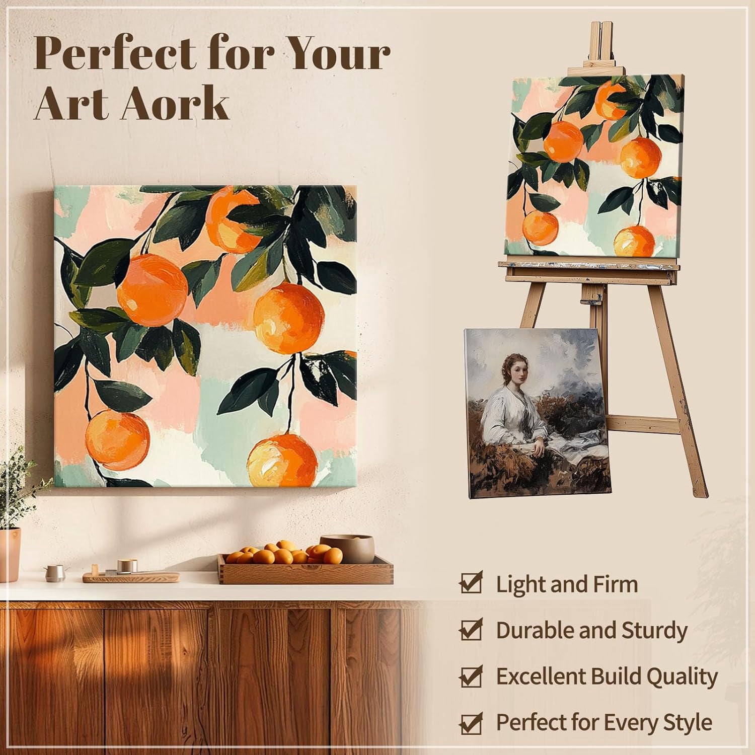 DIY Wood Canvas Frame Kit with Stretch Bar 36x48 Inch Oil Painting & Wall Art - Custom Frames for Paintings & Canvases