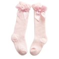 thumbnail image 1 of Chaussettes à Grand Nœud pour la Maison Enfants Filles Princesse Tout-Petits Chaussettes Hautes Jusqu'aux Genoux Ajourées Bébé Plancher Style Ananas Espagnol Style Chaussette2 Rose m(1-3T), 1 of 6
