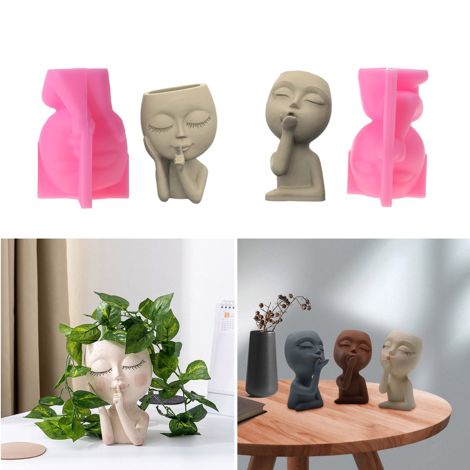 Holder Resin Mold,Gypsum Flower pots Silicone Molds Doll Epoxy Resin Casting Molds for diys-Jewelry Storage Box
