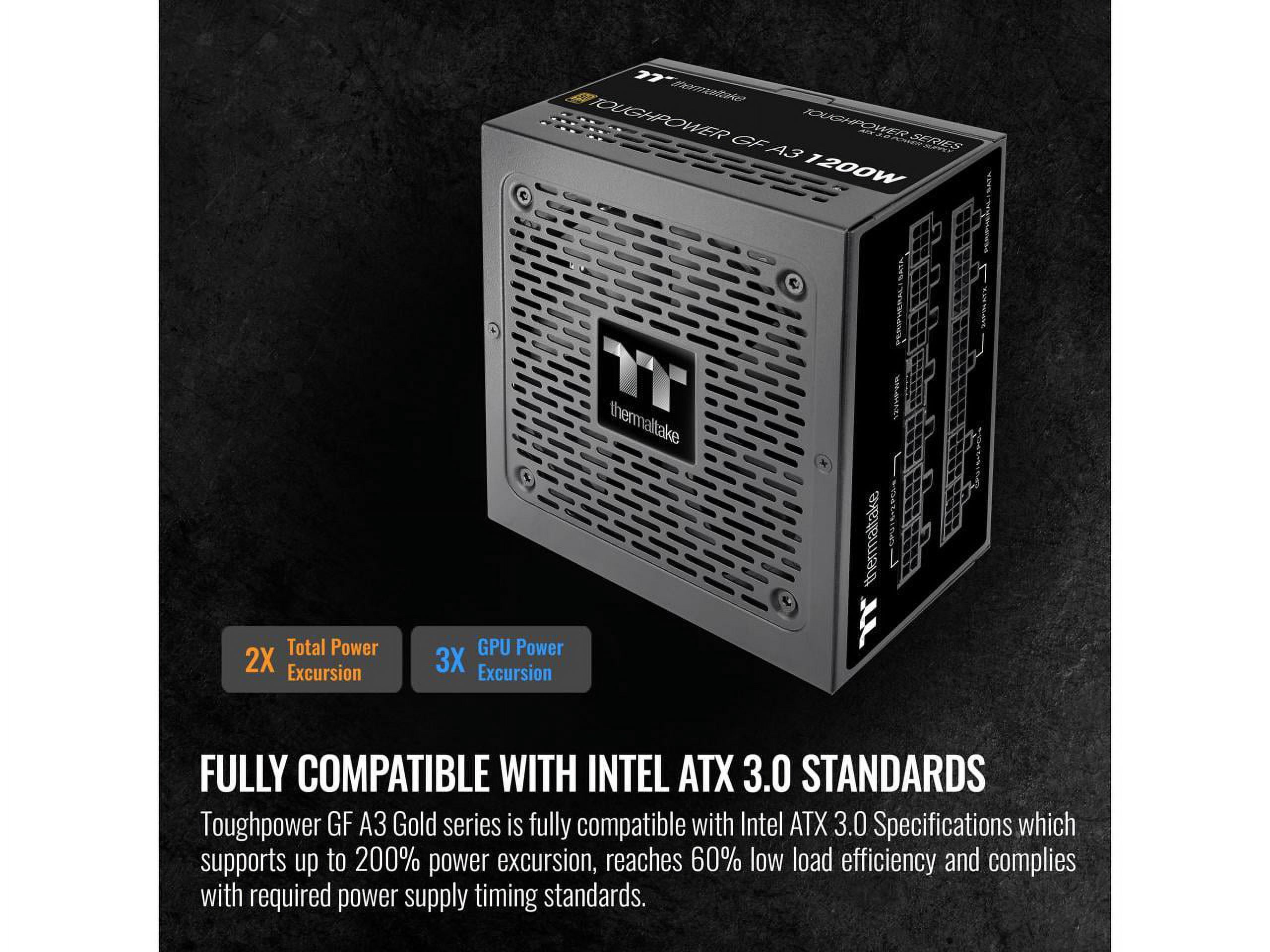 Thermaltake Toughpower GF A3 TT Premium Edition 1200W 80 Plus Gold Certified Fully Modular ATX 3.0 Power Supply Unit, Black