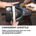 thumbnail image 5 of ESEBLE Leather For Google Pixel 10 / Pixel 10 Pro Case With 3-Card Holder Zipper Bills Slot, Makeup Mirror，Soft PU Leather Detachable Lanyard Shoulder Strap And Wristlet Wallet Case,Black, 5 of 7