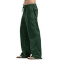 thumbnail image 3 of Men's Plus Size Drawstring Pants, Summer Elastic Waist Solid Color Loose Lounge Pants with Pockets, 3 of 5