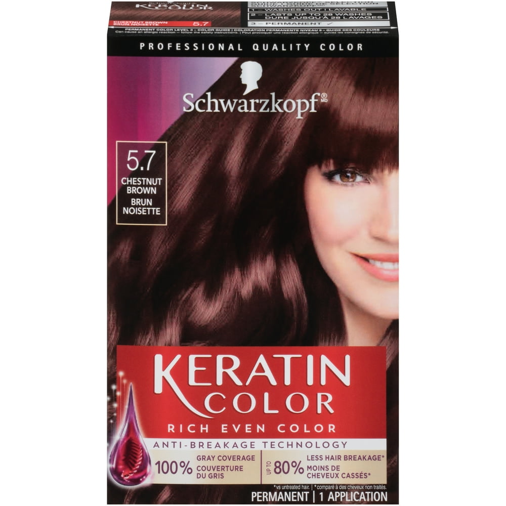 Schwarzkopf Keratin Color Permanent Hair Color Cream, 5.7 Chestnut
