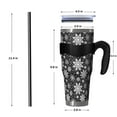 thumbnail image 4 of 40oz Tumbler,Black Christmas Snowflake Pattern Insulated Tumblers with Removable Handle,Stainless Steel Double Vacuum Coffee Tumbler Cup with Straw for Home,Office,Travel,Party, 4 of 5