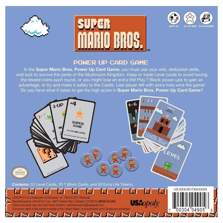 Super Mario Bros Power Up Card Game | Super Mario Brothers Video Game  Nintendo NES Artwork | Fast paced Card Games | Easy to Learn and Quick to  Play