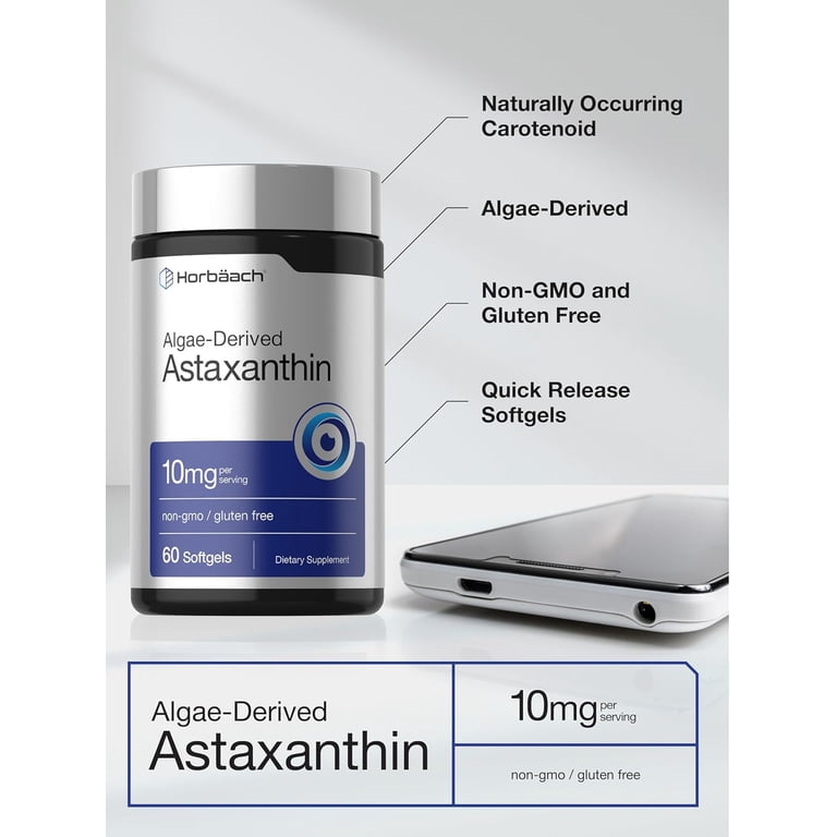 eelhoe super glutathione astaxanthin 10mg | 60 Softgels | Non-GMO, Gluten Free Supplement dihexa solution stability ph thin skin Size:30st