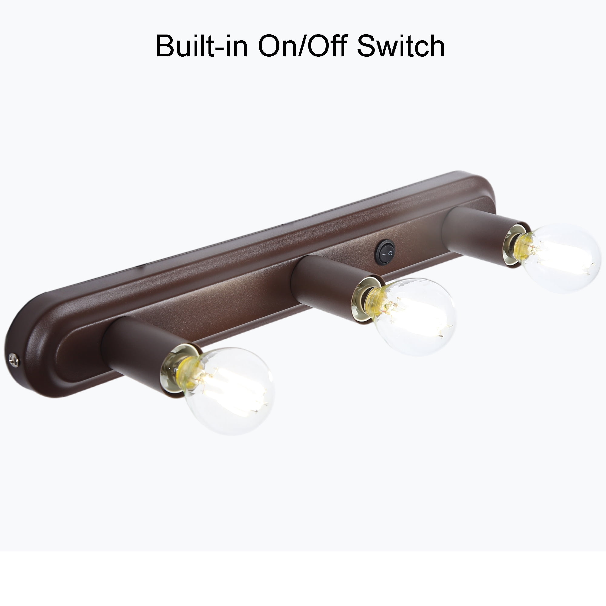 Maichis 15'' RV Wall Sconce with 3 LED Bulbs (Included), 12V RV Vanity Light Fixture with ON/Off Switch, 12Volts RV Interior Light for RV, Boat, Marine, Motorhome, Caravan, Brown Finish