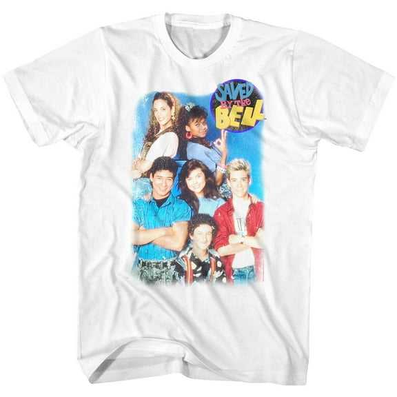 Saved By The Bell Group Shot White Adult T-Shirt
