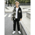 thumbnail image 7 of PureChapter Boys Clothing Sets Plaid Color Block Hooded Button Jacket & Jogger Pants 2-Piece Casual Outfits for Kids 7-15 Years, 7 of 7
