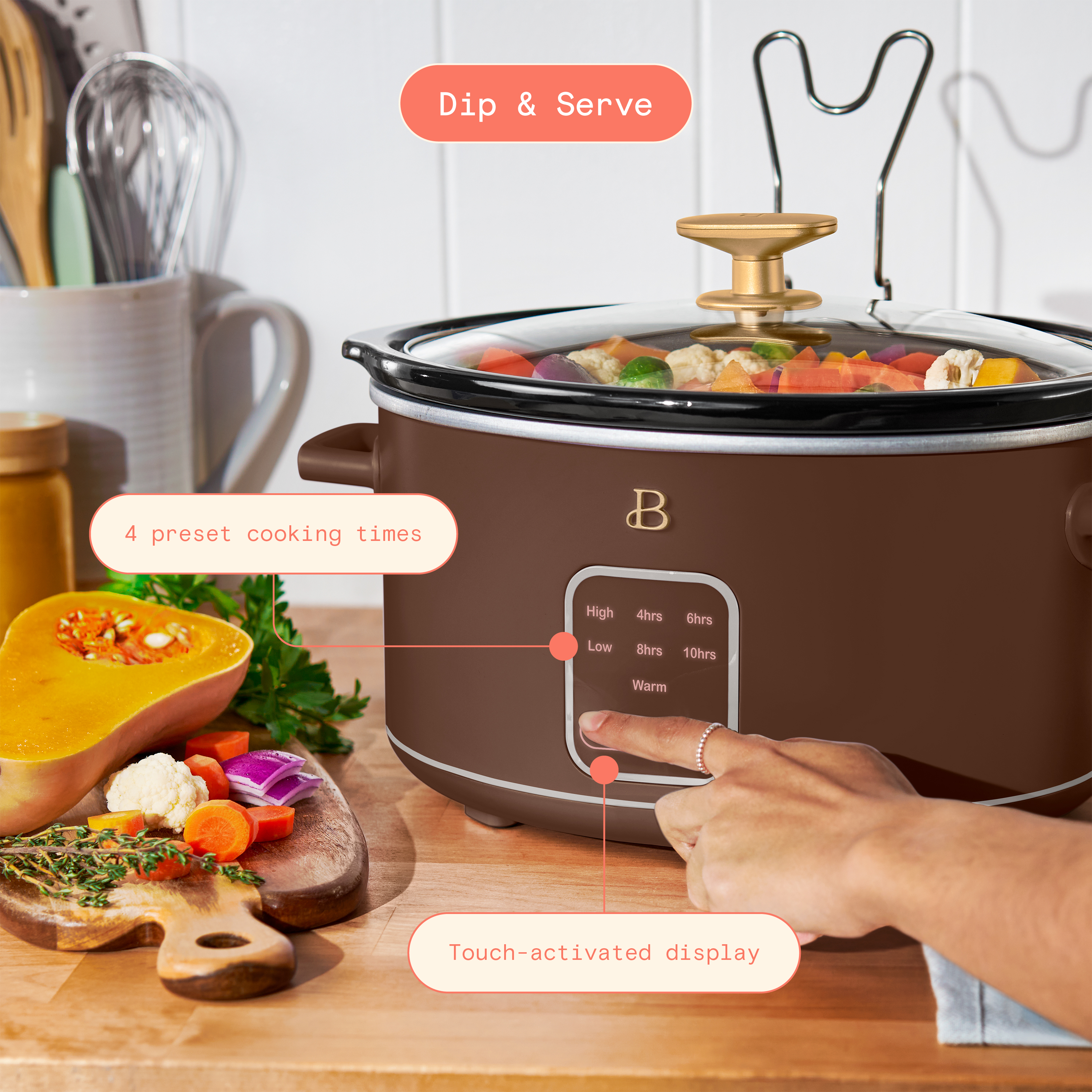 Beautiful 4-Qt Slow Cooker with Touch Display by Drew Barrymore photo 4