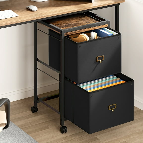 EastVita File Cabinet with 2 Drawer, Mobile Filing Cabinet for Home Office Fits Desk Storage Cabinet