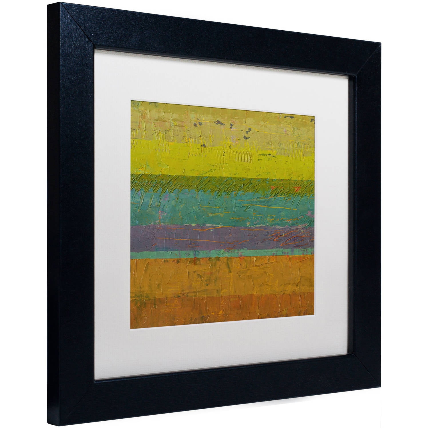 Trademark Fine Art "Chartreuse Line" Canvas Art by Michelle Calkins, White Matte, Black Frame