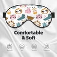 thumbnail image 3 of Naloa Cartoon Animals Print Sleep Mask for Sleeper, Light Blocking Sleeping Eye Mask for Women Men, Eye Shade with Adjustable Strap for Travel, Nap,Meditation, 3 of 7