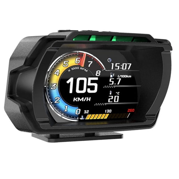 New OBD GPS Speedometer Car Head-Up Display HUD Overspeed Alarm Water Temp Tachometer LCD Display Oil Temperature Gauge